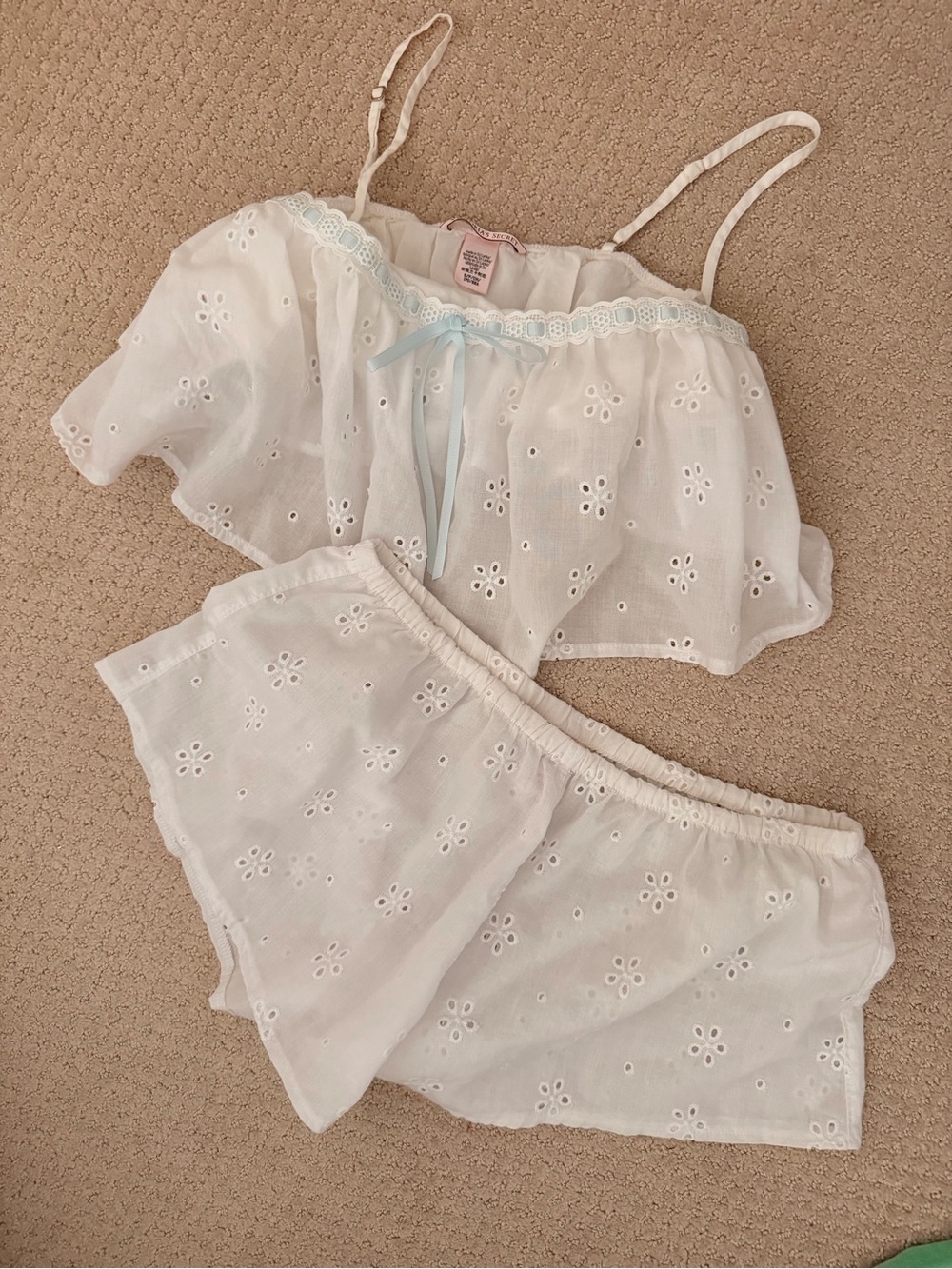 Victoria’s Secret White Eyelet Cotton Sleep Set - Women's Intimates
